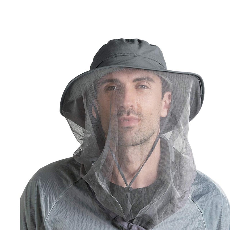 FALETO Men's t Safari Mesh Hats Outdoors Fishing Hat Sun Proction Cap with Neck Flat Bonnie Bucket Adjustable Caps Gorras para Hombres Summer Hunting Large Brim Hat for Women Grey - Image 1